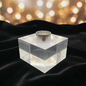Silver 7 Stacked Ring Vintage Mexico Unisex  stamped 925 Vintage 1970’s 19.15 G​